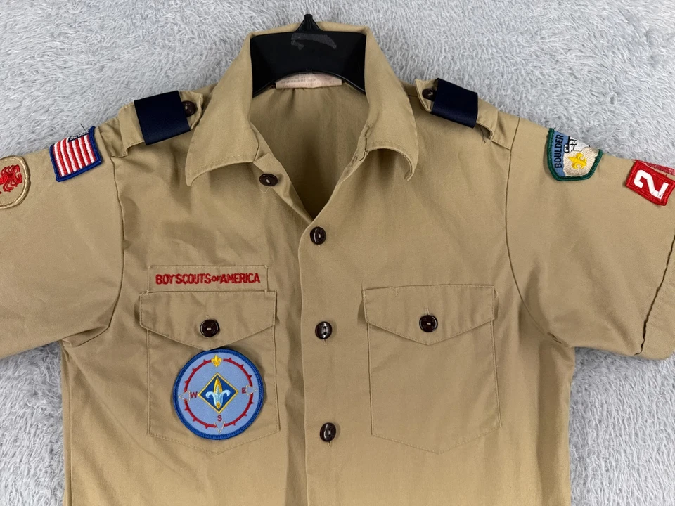 Boy Scouts of America Shirt Youth Large Beige Short Sleeve Poly Boulder Area AZ - Image 4 of 4