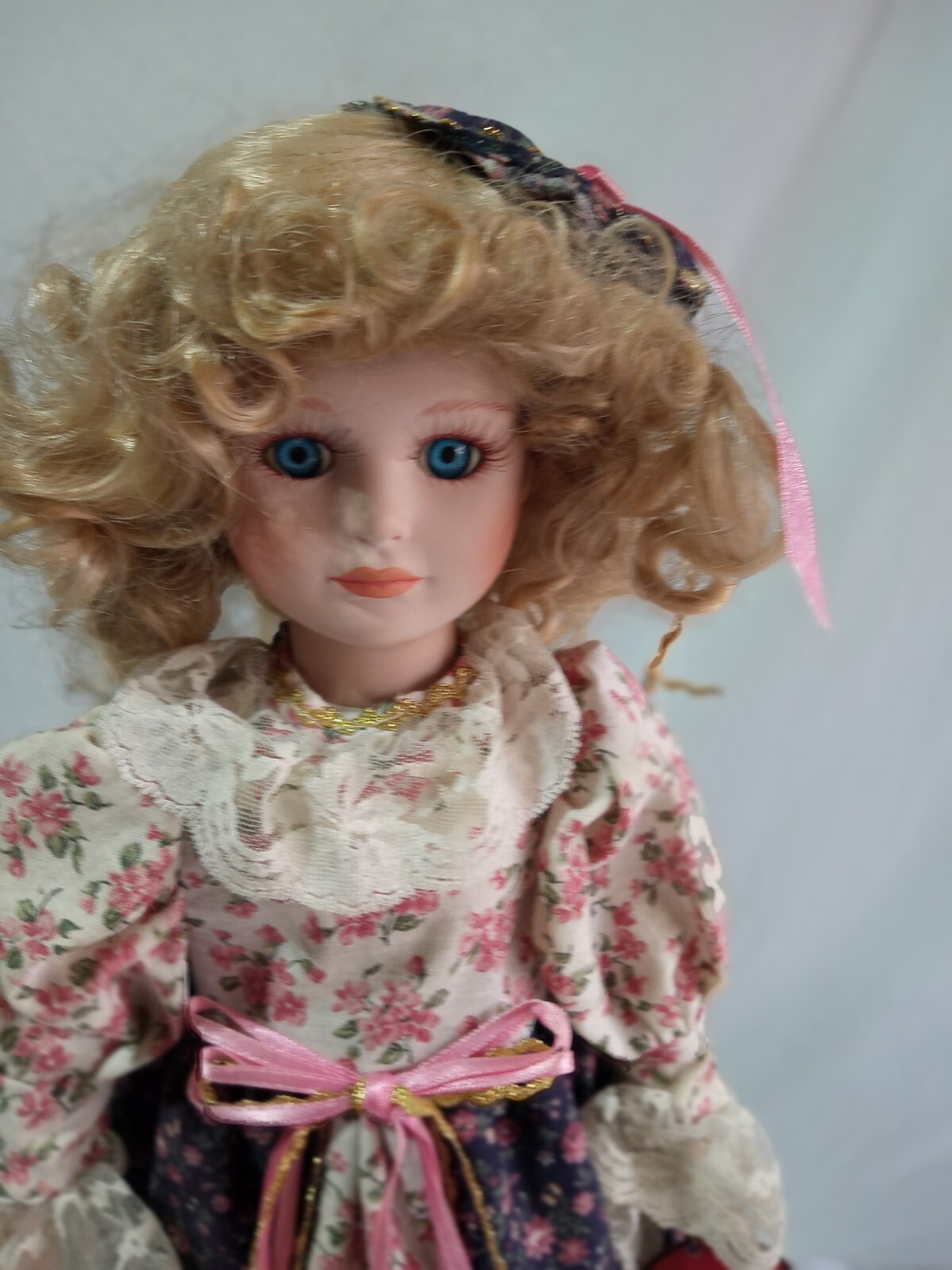 Adelco Treasures Porcelain Doll 14in With Stand eBay