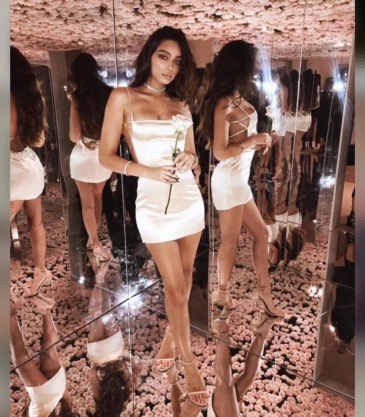 Gold silk deals mini dress