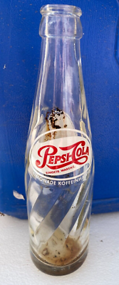 Pepsi Cola Swirl German Glass Drink Soda Bottle Limonade