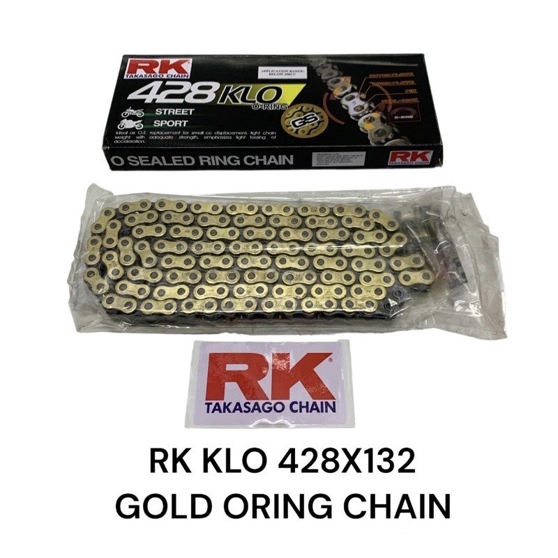 RK Takasago 428 KLO GS O-Ring Chain 132L Gold Chain Rkm Hmx RK Takasago 428 KLO GS O-Ring Chain 132L Gold Chain Rkm Hmx