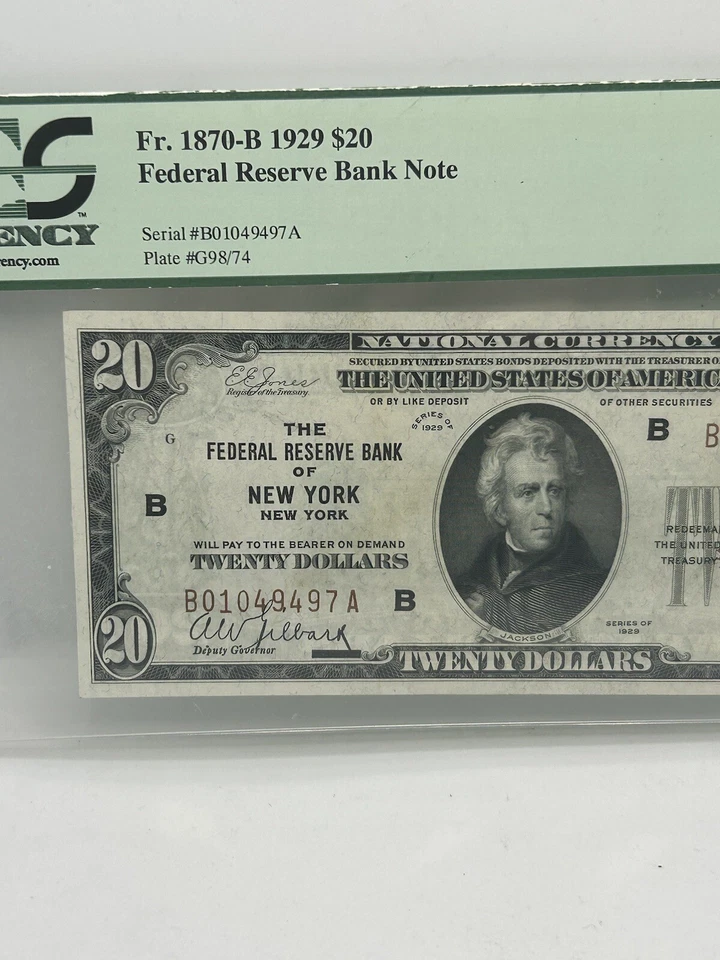 $20 1929 1870 National Currency Note PCGS MS64 FR Bank of New York) NY - Image 3 of 4