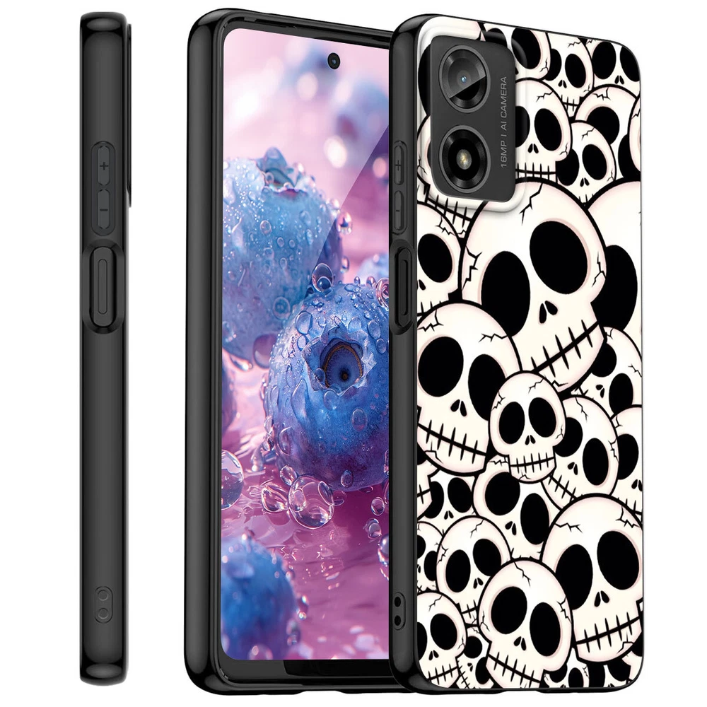 Skull Print Rubber Phone Case for Motorola Moto G Stylus G Power G Play  