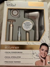 simply beautiful face  essentials gift set. Power brush, stimulator, trimmer