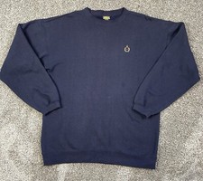 Vintage 90s Bugle Boy Navy Blue Crewneck Sweatshirt Men  s Large Embroidered  B  