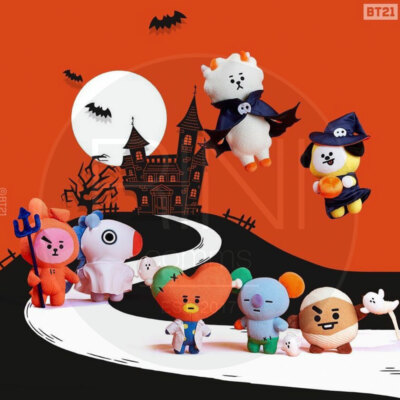 BTS BT21 Official Goods Standing Doll Halloween Ver.2 + Tracking Number