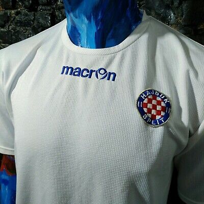 Hajduk Split Training Jersey Football Shirt White Macron Polyester Mens M