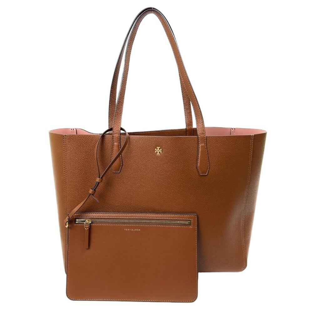 トートバッグ Tory Burch Brown Leather Tote Bag NEW Tory Burch tote bag brown leather open style gold