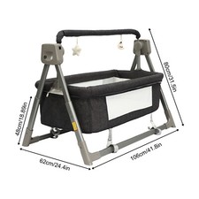 Portable Electric Baby Swing Cradle Bassinet Rocking Crib Infant W/ Bluetooth