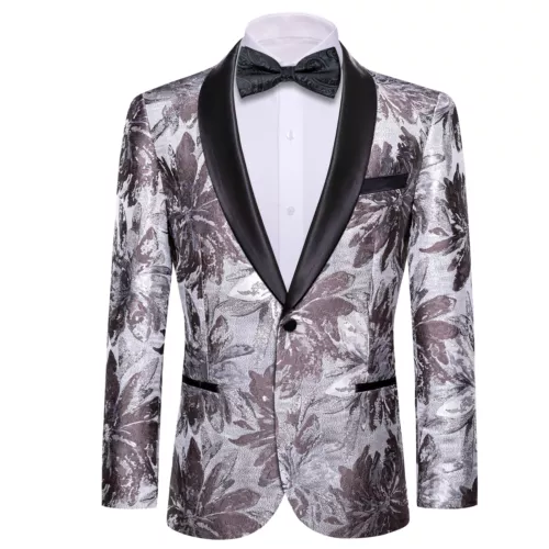 Para Hombres Floral Esmoquin Cena Chaqueta Calce Regular Chal Solapa Paisley Baile de graduación Fiesta Traje - Imagen 79 de 236
