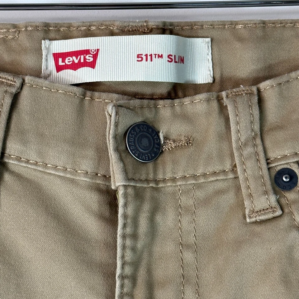 Levis 511 Slim Denim Jeans Tan Khaki Boys 10 Regular 25 x 25 - Image 3 of 4