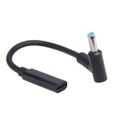 USB Type C Female Input to DC 4.5mm x 3.0mm Power PD Charge Cable for HP Laptop