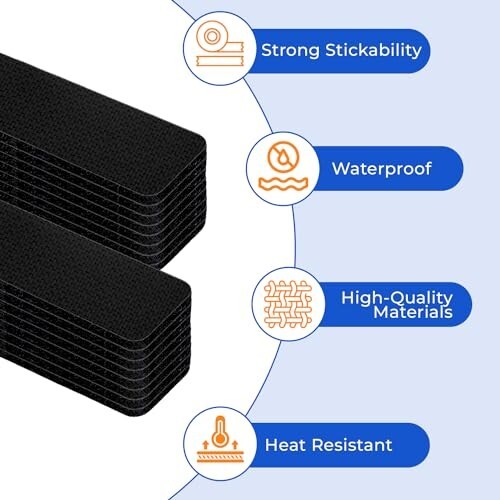 Heavy-Duty 3M VHB Hook & Loop Strips – 4-Pack, Heat-Resistant, Adhesive-Backed For Car, Home & Office