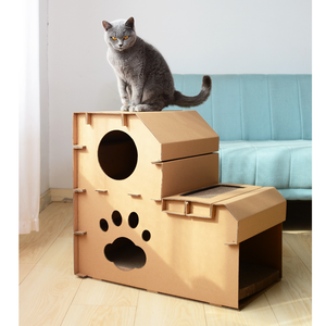 cardboard cat scratcher house