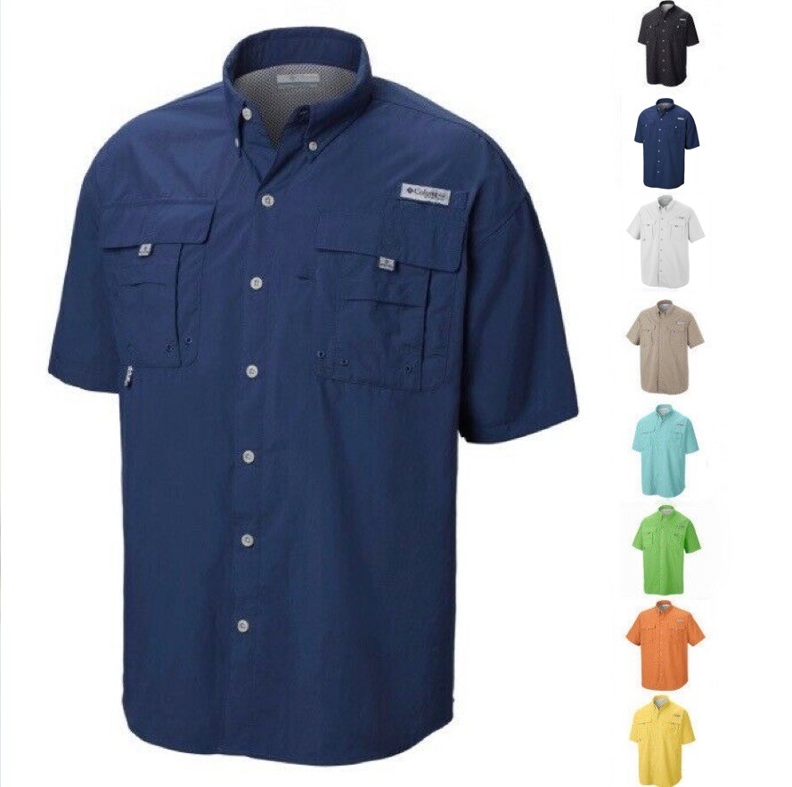 Chemise Pêche Columbia Bonehead Homme - 100% Coton, Manches Courtes, Poches Mouches Chemise Columbia Homme