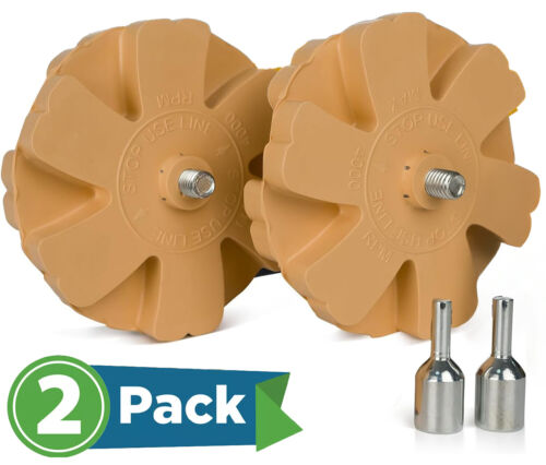2 Pack 3.5" Rubber Eraser Wheel for Drill Car Decal Vinyl Sticker Remover