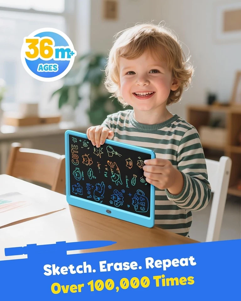 Colorful Doodle Pad Boys Toys 12 Inch Writing Tablet - Image 4 of 4