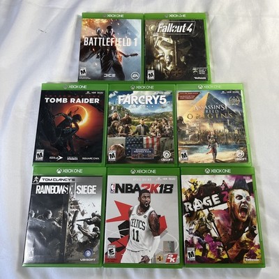 Xbox One Game Lot (8 Games)   Tomb Raider Farcry 5, Fallout 4, Rainbow Six, Rage