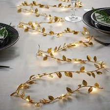String Lights - 20LED Golden Leaves Fairy Light - Copper Wire for Decor