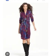 Rachel Roy Abstract Print Wrap Dress Womens S officecore career sexy going out