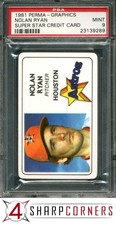 1981 PERMA-GRAPHIC SUPER STAR CREDIT CARDS #26 NOLAN RYAN HOF PSA 9