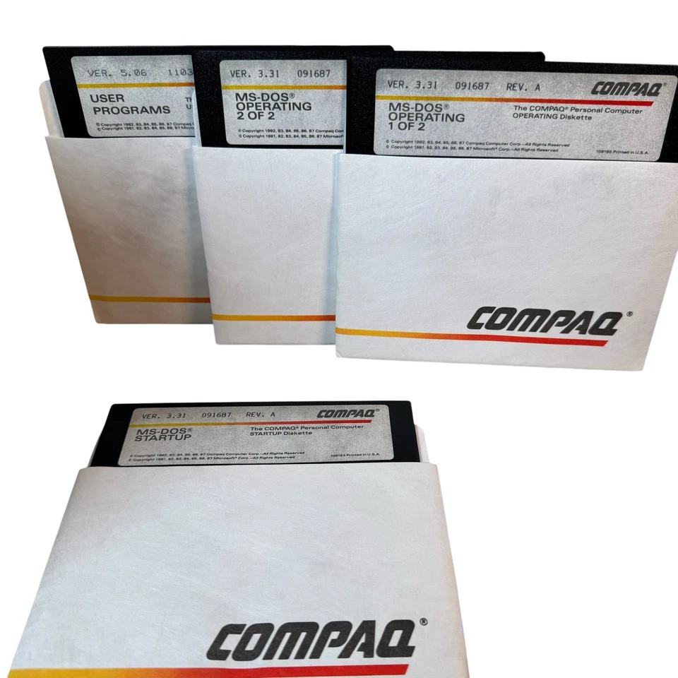 Compaq Portátil Modelo 1 (1983) IBM PC Compatible con Manual y Discos COMO ESTÁ Foto 3 de 4