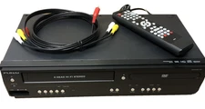 Funai CDV225FX4 Black DVD VCR Combo Tested Works Remote Cables Player Excellent