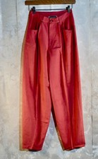VINTAGE 80s/90s Freeway Women's High Waisted Pleated Trousers Size 6/38 Red/Cora