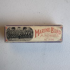 Vintage Hohner Marine Band Harmonica Key of C No. 1896 U.S. Marine Band Germany