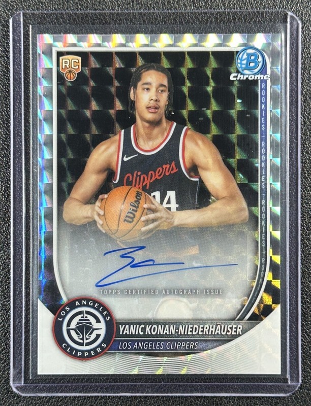 YANIC KONAN-NIEDERHAUSER 2025-26 BOWMAN CHROME AUTO GEOMETRIC REFRACTOR RC