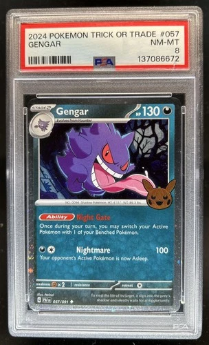 2024 Pokemon Trick or Trade Gengar #057/091 PSA 8 DAMAGED
