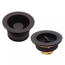 3-1/2 In. Twist Style Kitchen Strainer with EZ Mount Disposal Flange in Oil Rubb