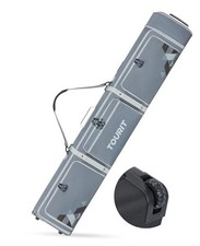 Rolling Ski Bag and Ski Boot Bag Combo, Padded Snowboard Bag Grey-3 Extendable