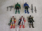Vintage Lot of 5 Power Rangers & Accessories Action Figures (Various Sizes)