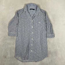 Lauren Ralph Lauren Sleepshirt Womens Small Blue Paisley Button Front Pajama
