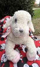 Vintage Dakin Huggables Lucy White Lamb Pink Satin Feet Rattle Plush Sewn Eyes