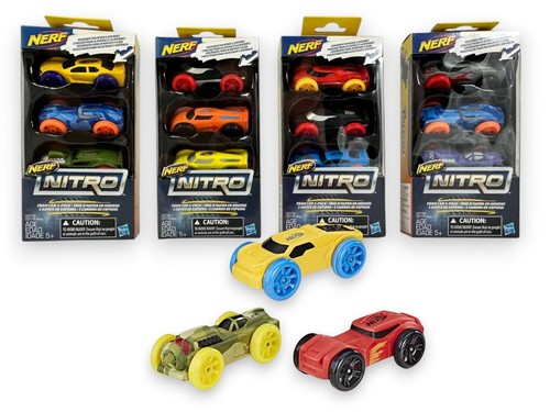 Nerf Nitro Voiture En Mousse – Lot De 3 Voitures Pour Blasters Nitro, Cascades Épiques Et Vitesse Maximale Dès 5 Ans