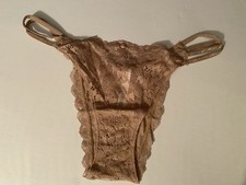 Victoria  s Secret Panties L Dream Angels Twinkle Strap Lace Brazilian Nude NWT