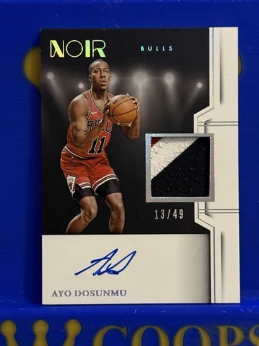 2024-25 Noir Ayo Dosunmu Game Used Patch Auto #40/49 Bulls Spotlight Signatures