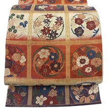 Japanese Kimono Fukuro obi excellent item Kansai style Shoin ceiling painting Ha
