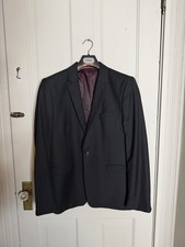 Topman Men's Suit Jacket/Sport Coat - Size 44R - Black - Tailored Fit