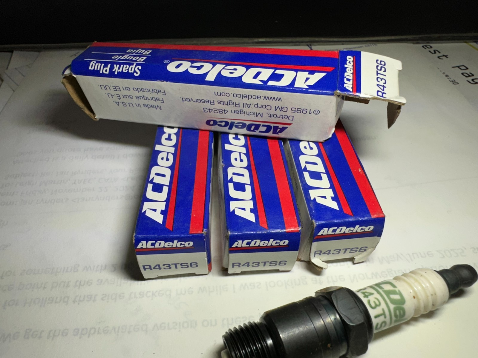 4x ACDelco R43TS6 Copper Spark Plugs Fits GM 2.5L I4 Iron Duke  4.3 TBI Engines