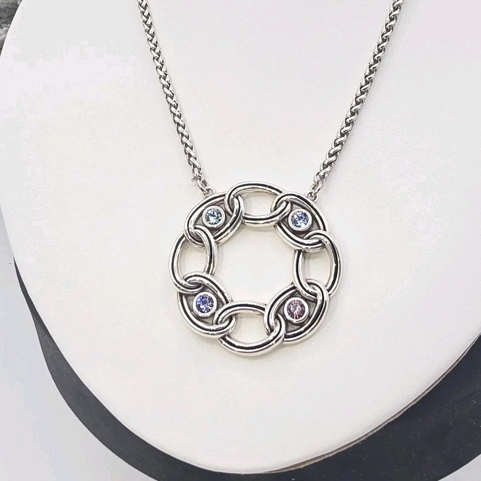 Brighton Nuevo con Etiquetas Interlok Piedra Anillo Collar 18–20” Multi Cristal Bolsa de Regalo y Lata Foto 3 de 4