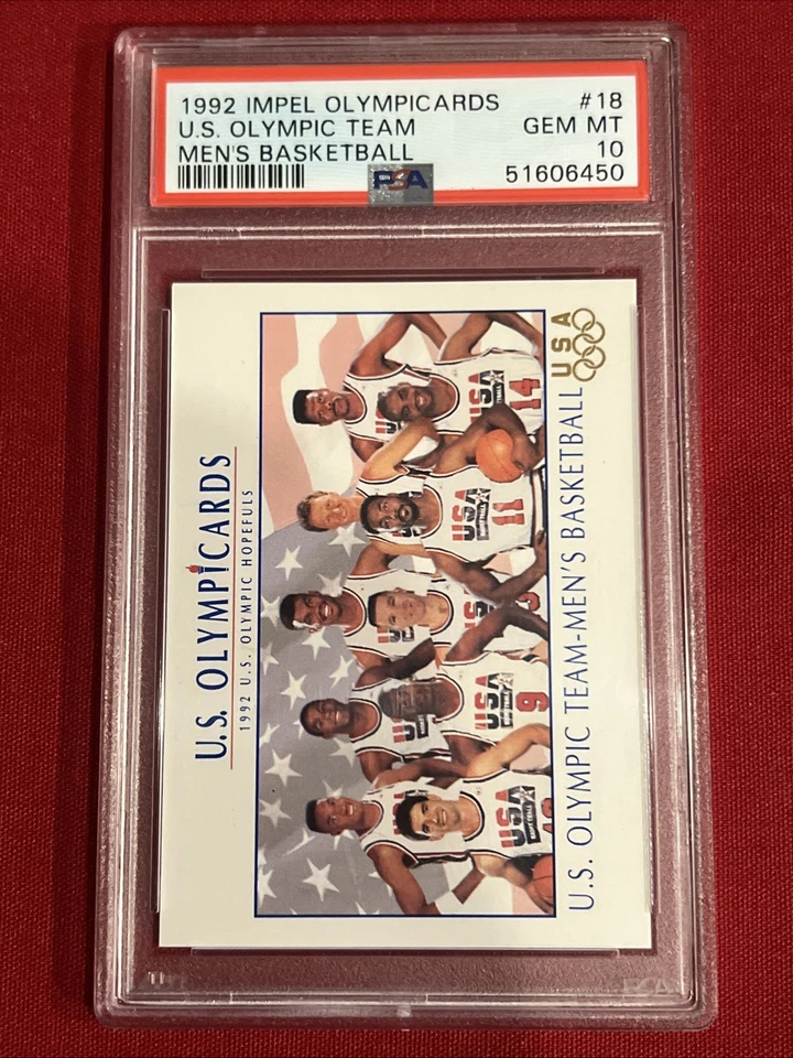 1992 Impel Olympicards US Olympic Team #18 Men’s Basketball PSA 10 - Image 4 of 4