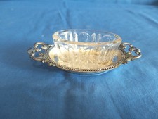 Porta Sale Vetro E Argento 1000 Anni 40/50 1900 Vintage