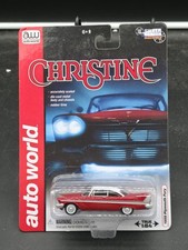 AUTO WORLD SILVER SCREEN MACHINE CHRISTINE 1958 PLYMOUTH FURY ULTRA RED CHASE