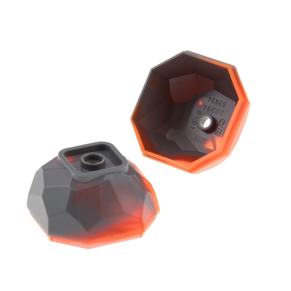 2x Lego Rock Stone Bottom 4x4x3 New Dark Gray Orange Base 30294pb01