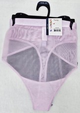 New Joyspun Plus Size Mesh Thong Underwear Panties 2 Pack Pink Black 2XL or 3XL