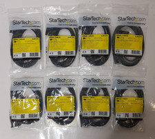 Lot of 8 StarTech DB9 RS232 Serial Null Modem Cable Female To Male 6FT Black