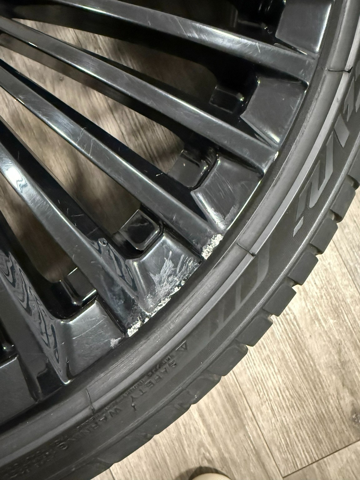 24” Black Multi Spoke Wheels 5x120 24x9.5 ET20 Set w/ Tires Off 2017 Rolls Royce
